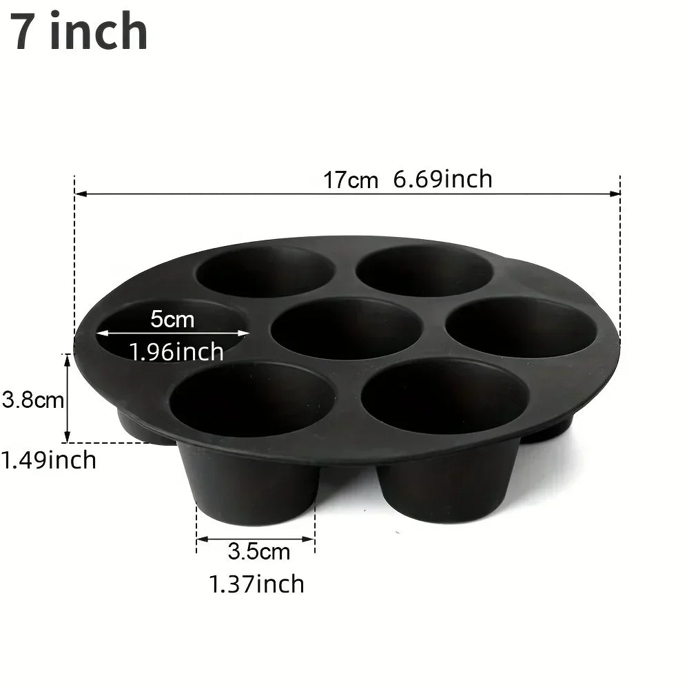 Siliconen Muffinvorm voor Heteluchtfriteuse - Antiaanbaklaag & Flexibel voor Muffins , Cupcakes & Snacks