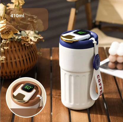 Compacte Thermomok met Temperatuurweergave - 410 Ml Mok voor Warme en Koude Dranken