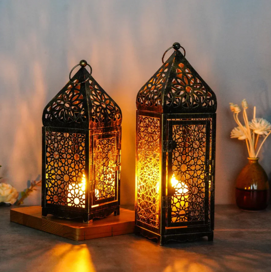 Vintage Lantaarn in Bronskleurig Ontwerp