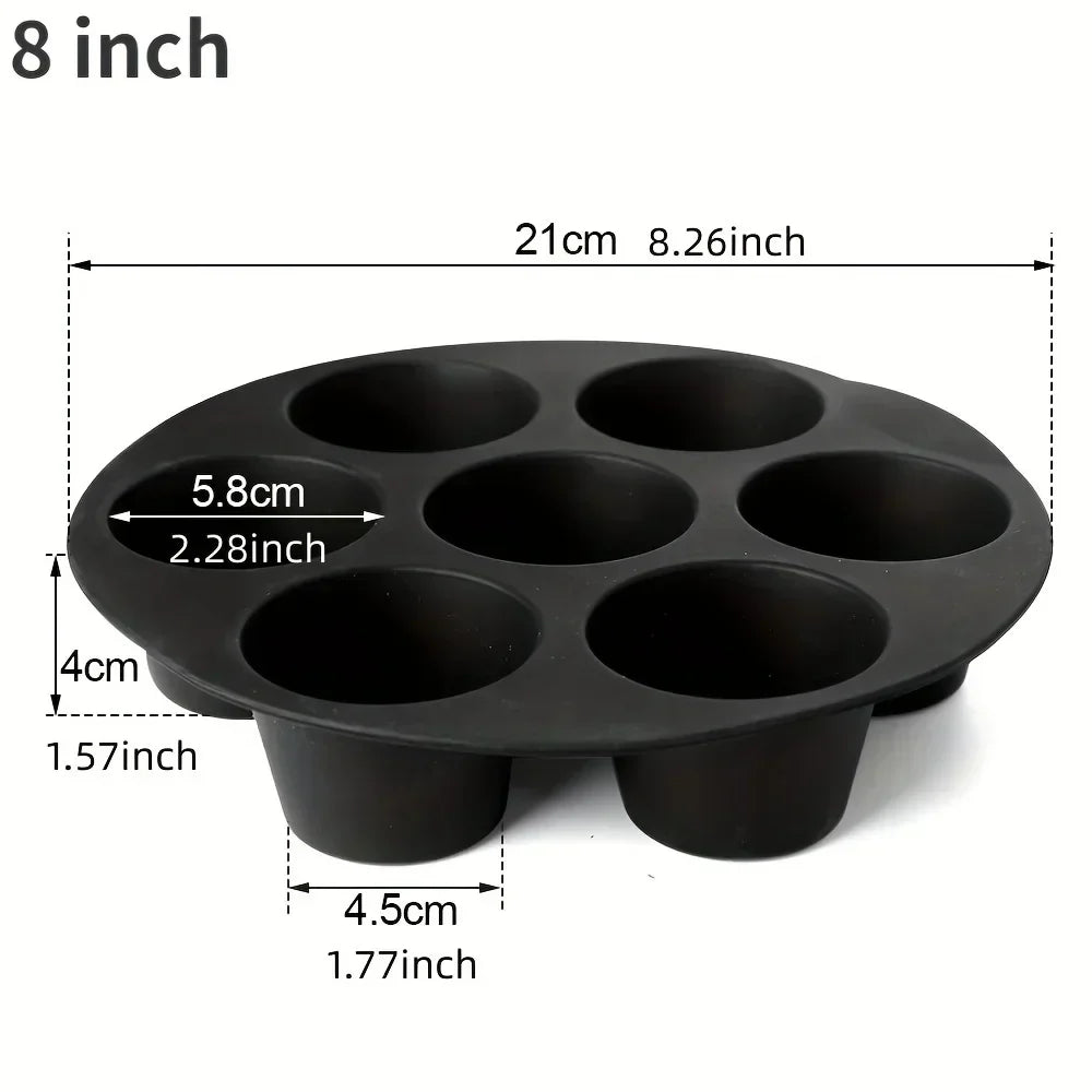 Siliconen Muffinvorm voor Heteluchtfriteuse - Antiaanbaklaag & Flexibel voor Muffins , Cupcakes & Snacks