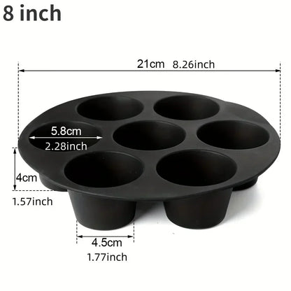 Siliconen Muffinvorm voor Heteluchtfriteuse - Antiaanbaklaag & Flexibel voor Muffins , Cupcakes & Snacks
