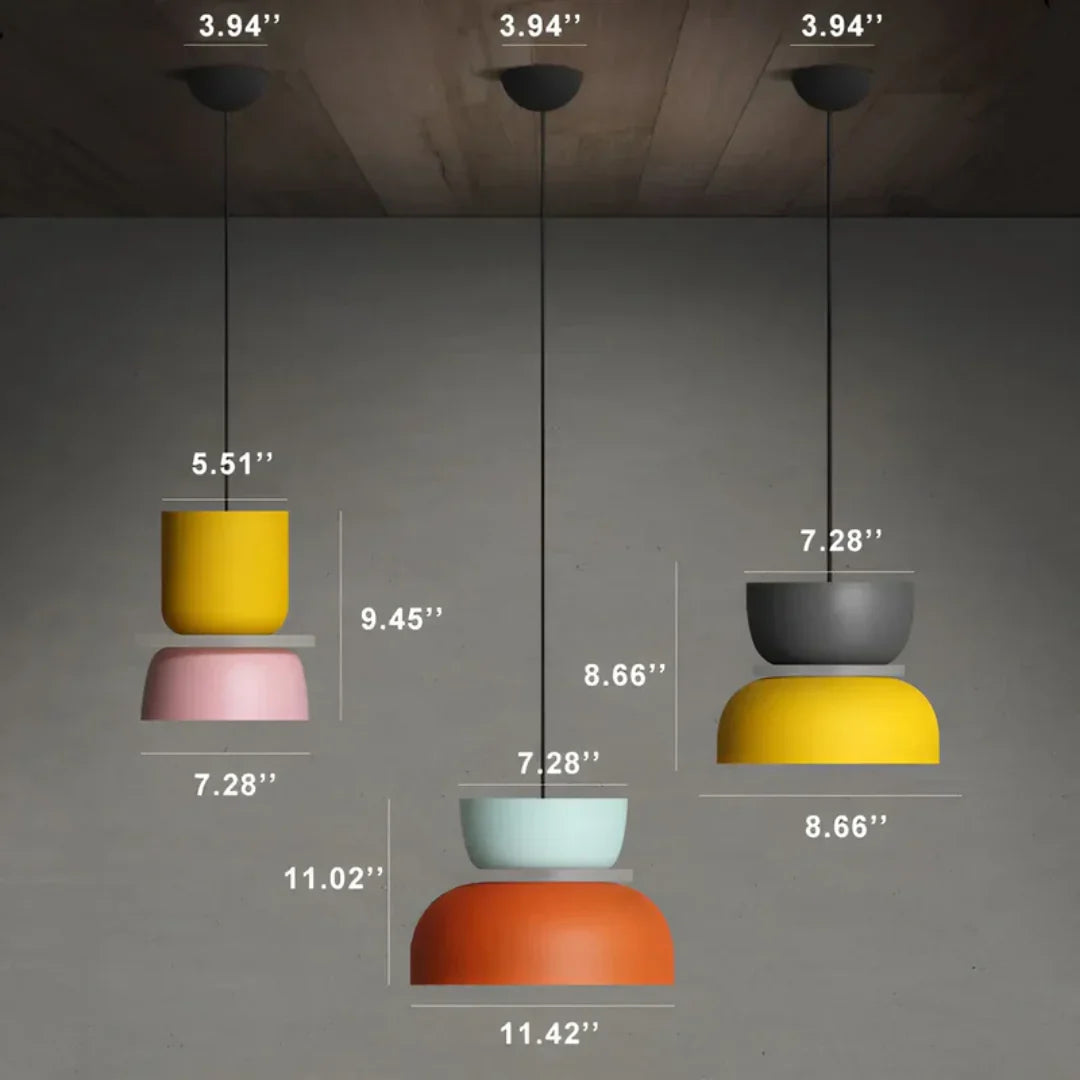 Kleurige Led-hanglamp met Macaron-design