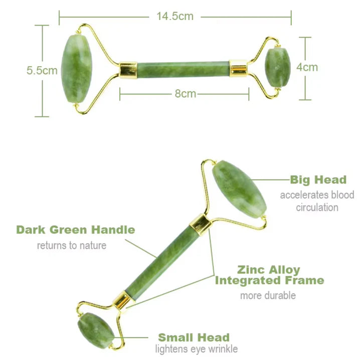 Instant Glow Gua Sha & Jade Roller Set | voor een Stralende Huid en Natuurlijke Ontspanning