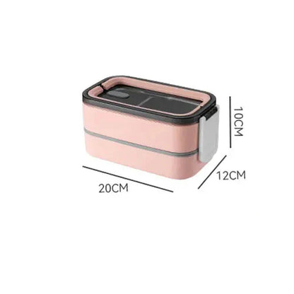 2-laags Roestvrijstalen Bento Lunchbox met Deksel