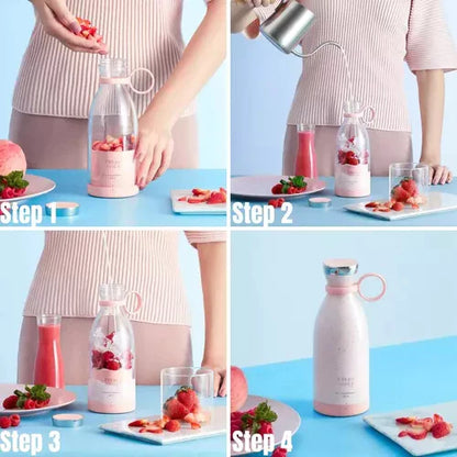 Compacte Draagbare Smoothieblender met Fruitreservoir en Drinkdop