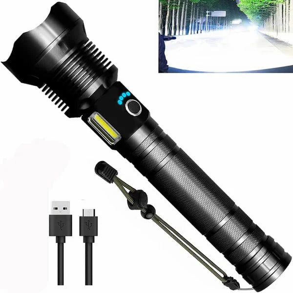 Tactische Zaklamp - Led Zaklamp met Zoom & Powerbankfunctie