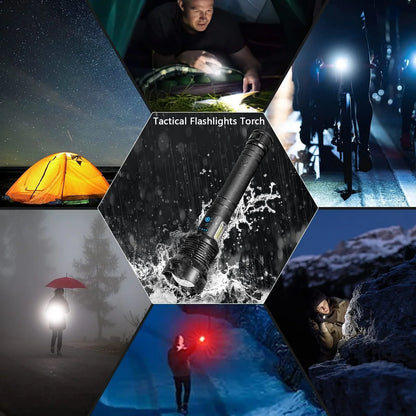 Tactische Zaklamp - Led Zaklamp met Zoom & Powerbankfunctie