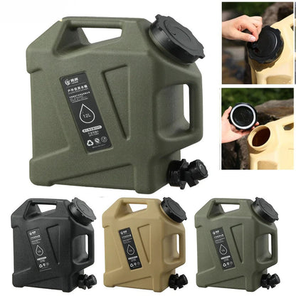 Draagbaar 12 Liter Waterreservoir met Aftapkraan - Robuuste Jerrycan voor Buiten en op de Camping