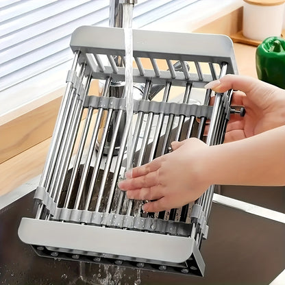 Uitschuifbaar Afdruiprek voor Gootsteen - Ruimtebesparende Servies- en Groentehouder voor de Keuken
