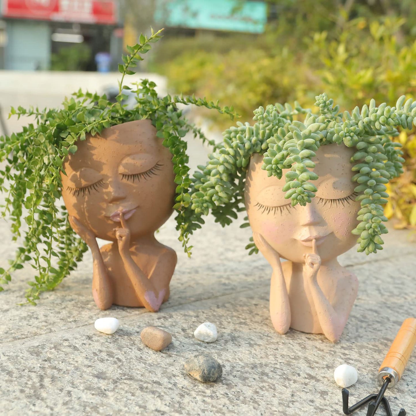 Decoratieve Bloempot - Creatieve Bloempot met Gezicht voor Kamerplanten & Vetplanten