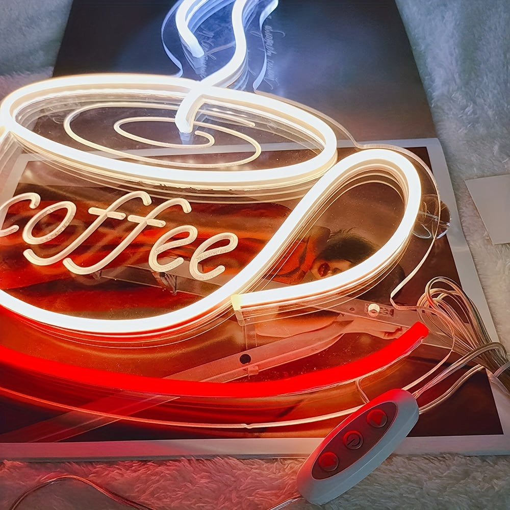 Led Neon Koffiekop Wandlamp