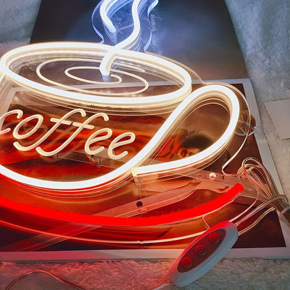 Led Neon Koffiekop Wandlamp