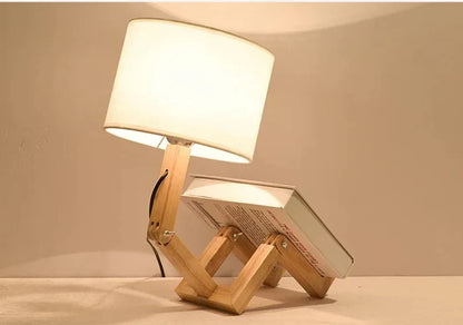 Houten Tafellamp met Boekenhouder - Modern Ontwerp voor Je Huis