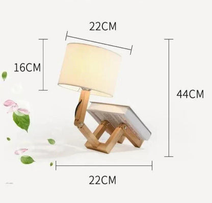 Houten Tafellamp met Boekenhouder - Modern Ontwerp voor Je Huis