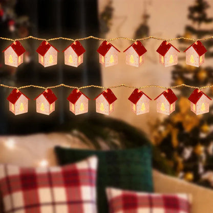 Houten Kersthuisjes met Led-verlichting voor Feestelijke Decoraties