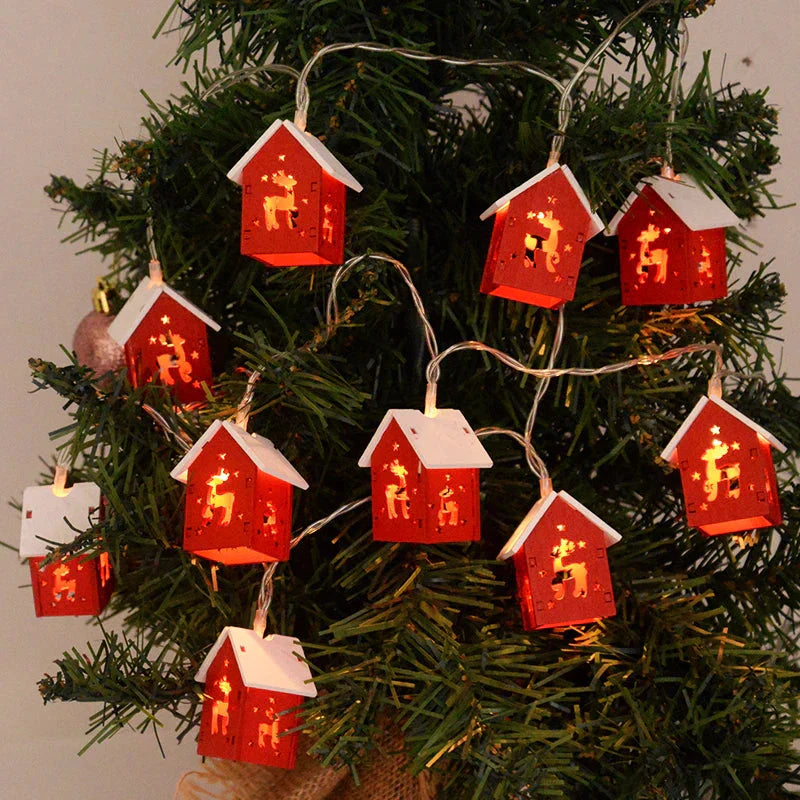 Houten Kersthuisjes met Led-verlichting voor Feestelijke Decoraties