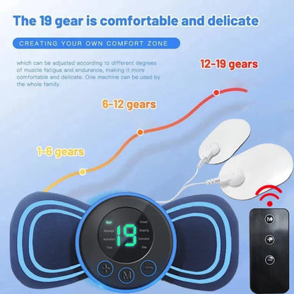 Draagbare Elektrische Nekmassager | met Pad & Afstandsbediening voor Gerichte Ontspanning