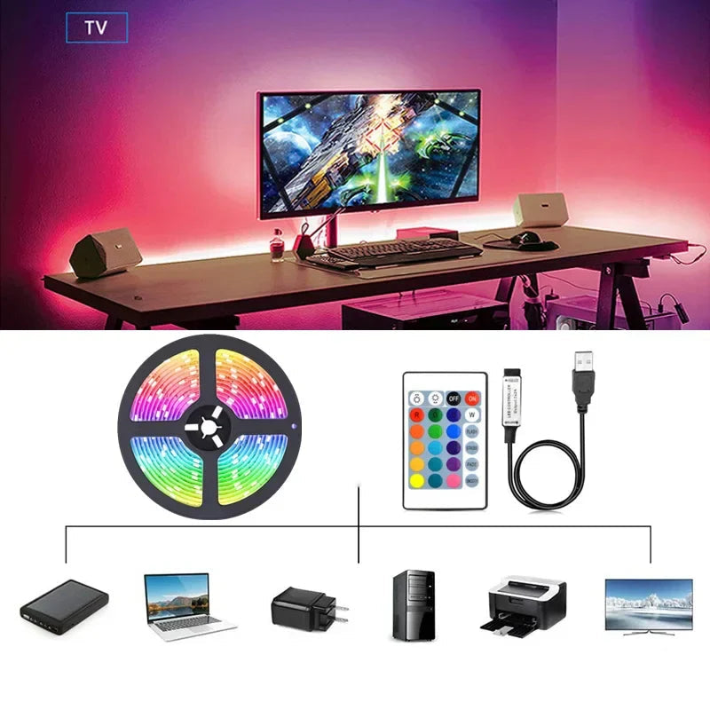 Rgb Led Strip met Usb-aansluiting - Kleurveranderend Licht voor Sfeer- en Tv-achtergrondverlichting
