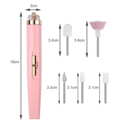 5-in-1 Elektrische Nagelverzorgingstool - Draagbare Manicuretool met Led-lamp