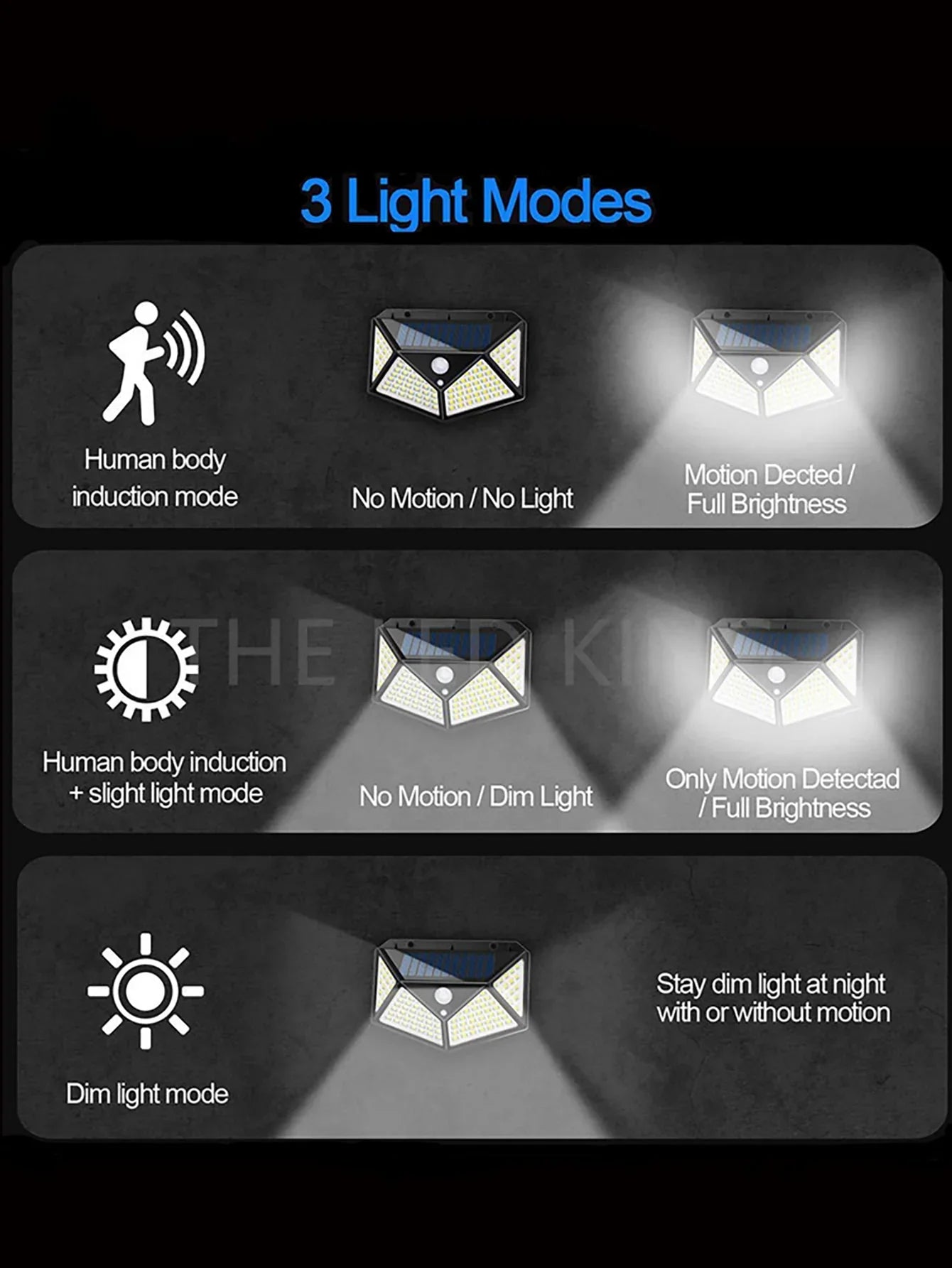 Diverse Solarlamp - Weerbestendige Led-buitenlamp met Bewegingsmelder