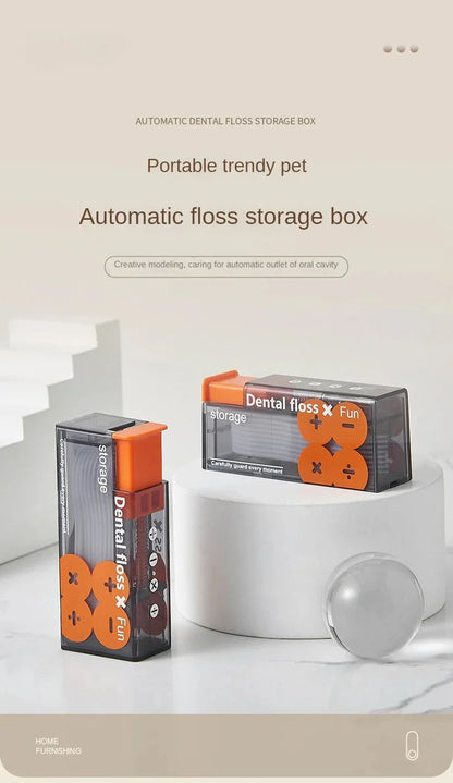 Draagbare Flossdispenser met 10 Automatisch Uitwerpende Flossstaafjes