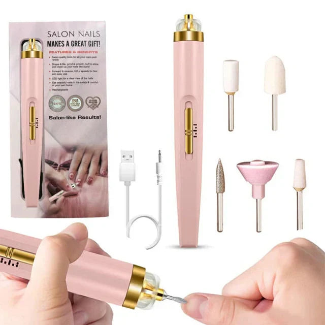 5-in-1 Elektrische Nagelverzorgingstool - Draagbare Manicuretool met Led-lamp