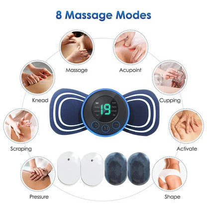 Draagbare Elektrische Nekmassager | met Pad & Afstandsbediening voor Gerichte Ontspanning