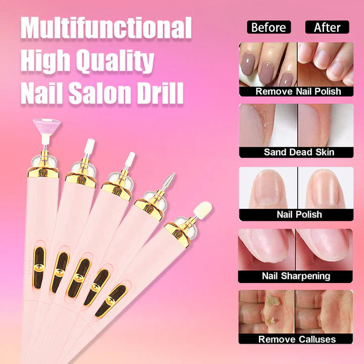 5-in-1 Elektrische Nagelverzorgingstool - Draagbare Manicuretool met Led-lamp