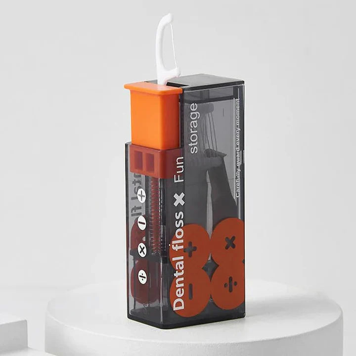 Draagbare Flossdispenser met 10 Automatisch Uitwerpende Flossstaafjes