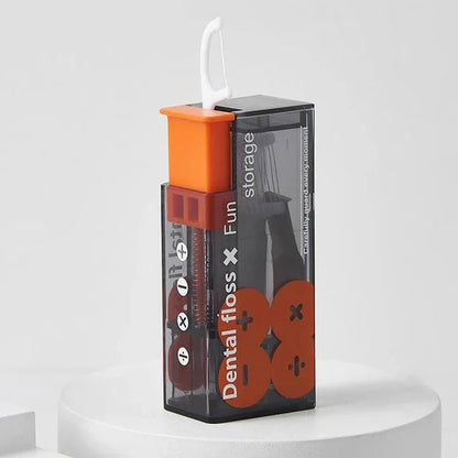 Draagbare Flossdispenser met 10 Automatisch Uitwerpende Flossstaafjes