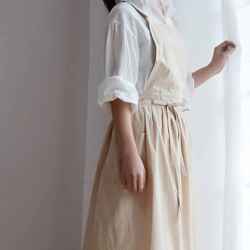 Katoenen Schort met Zakken en Waterafstotende Coating