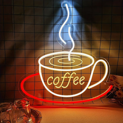 Led Neon Koffiekop Wandlamp
