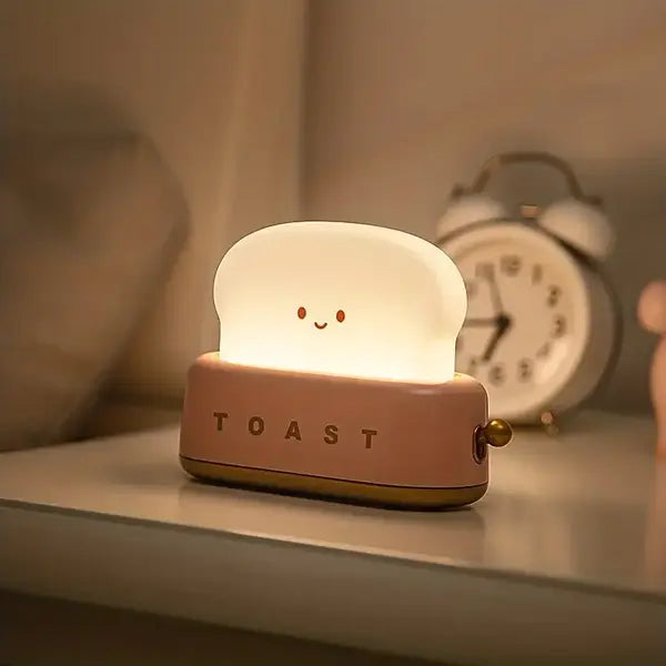 Shadowy Bedlampje - Kawaii Toast Led Lamp voor Gezellige Verlichting