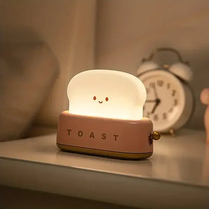 Shadowy Bedlampje - Kawaii Toast Led Lamp voor Gezellige Verlichting
