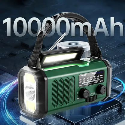Solar Noodradio met Powerbank - Zwengelradio met Ledlampje voor Kamperen & Buiten