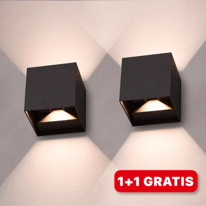 Moderne Led Wandlamp in Kubusvorm