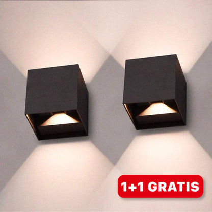 Moderne Led Wandlamp in Kubusvorm