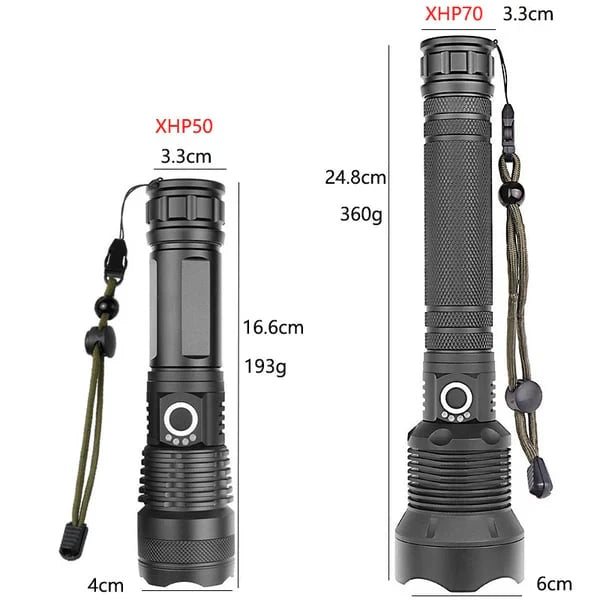 Tactische Zaklamp - Led Zaklamp met Zoom & Powerbankfunctie