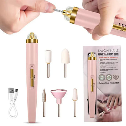 5-in-1 Elektrische Nagelverzorgingstool - Draagbare Manicuretool met Led-lamp