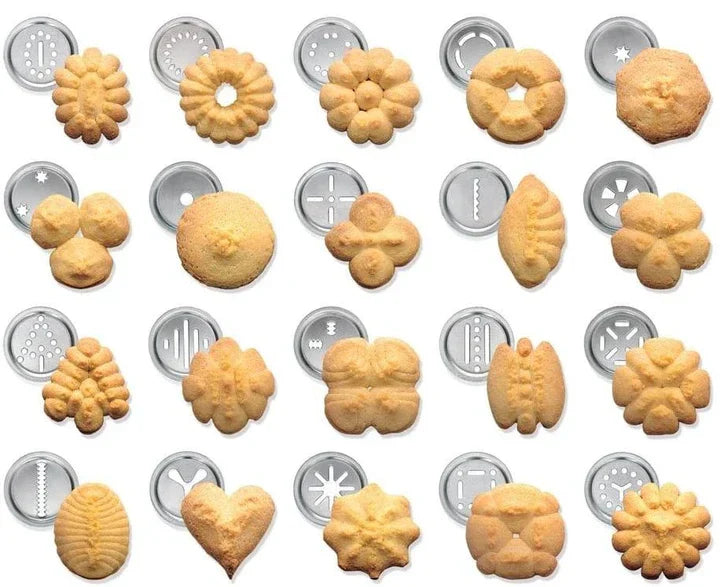 Roestvrijstalen Koekjespers met Opzetstukken voor Creatieve Koekjes en Gebak